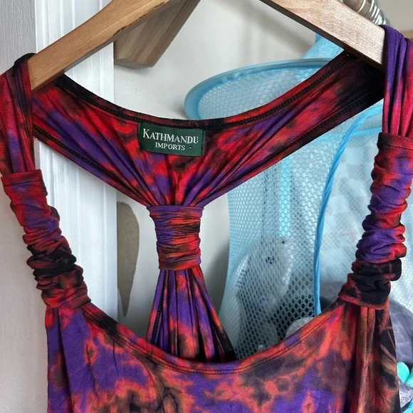 Kathmandu Purple and Black Tie-Dye Halter Dress - Picture 2 of 5